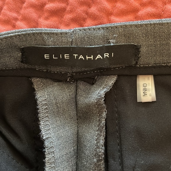 Ellie Tahari Grey Gray Jillian Straight Leg Pant size 4 - Picture 4 of 9